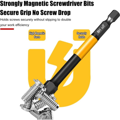 Allen Wrench Drill Bit Hex Driver Bits Set 100mm H2-H10mm with Magnetic Grip and Slip Design for Secure Screw Holding 2