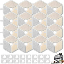 Filtro para Fuente de Agua para Gatos, para Fuente de Agua para Mascotas de 152 Oz/4.5 L, Repuesto de 16 Filtros y 16 Esponjas