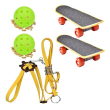 Set di Giocattoli per Tartarughe Che Giocano e Si Allenano, 1 Guinzaglio Regolabile per Tartaruga, 2 Skateboard per Rettili, 2 Palline da Trattamento,