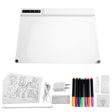 LED Light Doodle Board Kids Rechargeable Glow Drawing Pad 8 Color Modes Erasable No Mess Writing Art