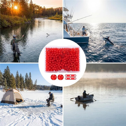 Fishing Float Stops and Beads Set - Three Hole 50 Stops & 100 Beads Three Holefor Smooth -Running