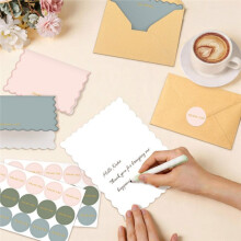 30Pcs Thank You Cards with Envelopes, Scalloped Gold Foil,for Wedding, Bridal & Baby Showers, All Occasion Gratitude Set