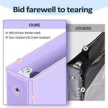 4 Pack 1 Inch 3 Binders with Pockets, Reinforced Hinge, 800-Sheet Capacity, Eco-Friendly, School & Offices
