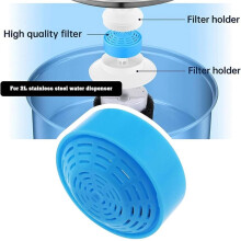 Filtros de Repuesto para Fuente de Agua para Gatos, Compatibles con Dispensador de Agua para Perros de Acero Inoxidable de 67 Oz, Botella de Agua para