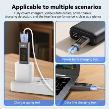 UT01U USB Tester 4-30V 0-6.5A Voltage Ammeter Power Meter Charger Capacity Tester CPU Temperature Monitor