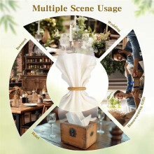 100 Pcs Decorative Wooden Napkin Rings Exquisite Round Dining Table Napkin Holder Buckles for Dining Wedding Party