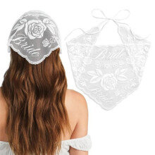 Lace Headscarf Embroidered Tulle Perfect Hair Accessory for Bachelorette Parties Bridal Shower, Engagement