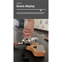 Wooden Tamper Station Holder Rack with Non-Slip Pressing Mat Base for 51/53/58mm Portafilter Coffee Tamping Organizer A
