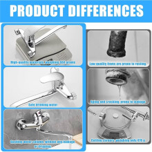 Grifo de Pared de Cocina Giratorio 360, Mezclador Monomando de Cocina para Agua Fría/Caliente, Grifo de Cocina para Fregadero, Accesorios de