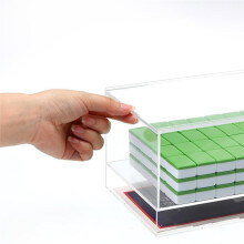 Leere Acryl-Mahjong-Box - Transparente Aufbewahrungsbox mit 2 Fächern für Amerikanische Mahjong-Steine und Karten