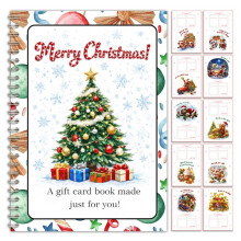 Christmas Xmas Tree Gift Card Book, Gifts for Grandkids Kids Women Surprises Every Page DIY Gift Card Booklet
