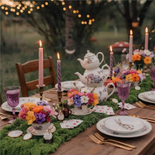 Chemin de Table en Fausse pour Mousse pour Halloween, Décor de Table Enchanted ArtificialForest 70" X 12.6" Décoration de Thé