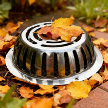SUS304 Stainless Steel Roof Drain Cover, 5 Inch Anti-Clogging Atrium Grate Strainer 2Pcs for Indoor Outdoor Use