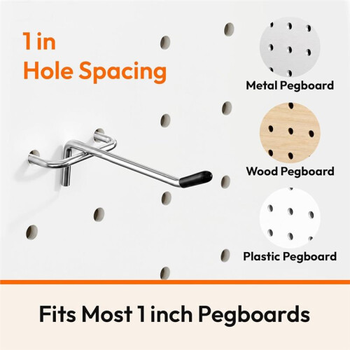 30Pcs Pegboard Hooks 4 Inch, Pegboard Organizer Hooks for Garage Workshop Tool Storage, Fit 1/8" Board 2