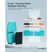 Cat Water Fountain Filters Replacement for 3.2L Stainless Steel Pet Water 6 Cat Fountains Filters & 6 Pre-Filter Sponges