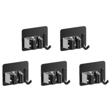 5 Pack Broom and Mop Organizer Wall Hanging, Self Adhesive Broom Holder Wall Mount Installs Without Drilling and Keeps