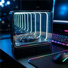 4D für Quantum Tunnel Nachtlicht USB C Wiederaufladbare Touch-Control Schreibtischlampe für Gaming-Setup Raumdekoration Kaltlicht