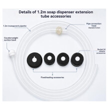 Afvoerzeepdispenser Verlengbuis Kit (Anti-Terugloop) Geschikt voor de Meeste Zeepcontainers, Stabiele Sterke Zuigkracht