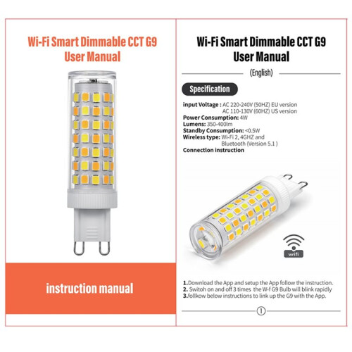 WiFi  G 9  Corn Light Dimming and Color Adjustment Via Mobile App Doodle Functionality 9W 2700K-6500K LED Bulb 2