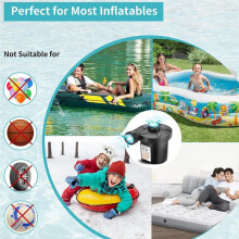 Electric Air Mattress Pump with 3 Nozzles & Car Adapter Ideal for Inflatable Boat, Air Mattress Beds, Swimming Ring US