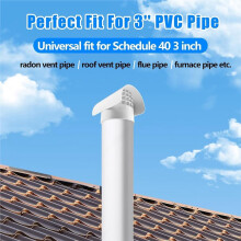 3 Inch Radon Vent Cap PVC Pipe,Outdoor Roof Vent Hood Cover, Protect Vent Pipe From Rain Snow Leaves & Small Animals