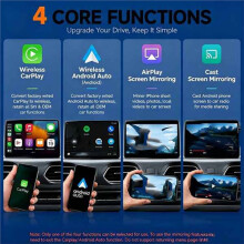 Wireless Carplay Adapter 4in1 Android Auto Connect Airplay Mirror Link Screen USB Plug