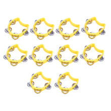 10PCS Tamborines Musical Instrument Noise Makers Percussion Tambourine 4 Bells Handheld Percussion Drum Tambourine B