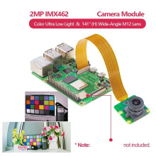 2MP IMX462 Color Ultra Low Light STARVIS Camera Module with 141 (Horizontal) Wide-Angle M12 Lens for Raspberry Pi