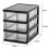 Clear Desktop Storage Box with Drawer - Heightened Table Organizer for Home & Cosmetics Black 3-Layer 6