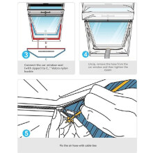 Air Conditioner Roof Casement Window Vent Seal Kit Outward Opening for Portable AC Window with Zip Waterproof(230cm)