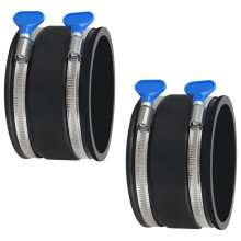 2pcs 70369 4" Dust Control Flex Cuff and Adjustable Key Hose Clamps for Dust Collection Hose Rubber Cuff Coupler Fitting