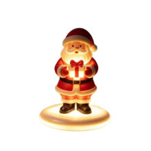 Christmas Statue Decoration with Base Resin Light- Santa Claus Pattern Ornaments Decorative Desktop Night Light