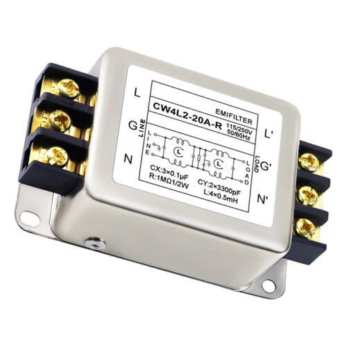 Single-Phase Bipolar Filter Suppression AC 220V Power Purification Unit CW4L2-20A-R Terminal Block Installation