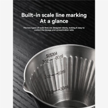 Espresso Measuring Cup 4.06 OZ Stainless Steel Espresso Shot Cups with Wooden Handle and Double Spouts Coffee Bar