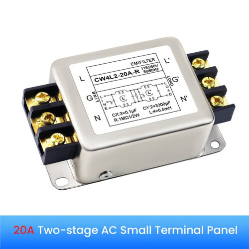 Single-Phase Bipolar Filter Suppression AC 220V Power Purification Unit CW4L2-20A-R Terminal Block Installation 1
