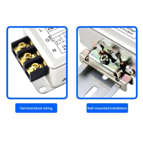 Single-Phase Bipolar Filter Suppression AC 220V Power Purification Unit CW4L2-20A-R Terminal Block Installation 2