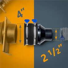 4" to 2-1/2" Reducer and Flex Cuff with Key Hose Clamps,Dust Collection Fitting for Dust Collection Hose and
