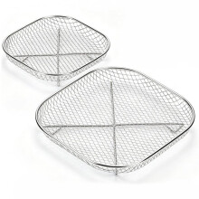 2PCS Stainless Steel Air Fryer Rack for Air Fryer FN101 Reusable Crisper Rack Even Heating for Crispy Food