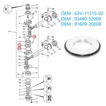 For Seal 2-Stroke Outboard Engine 63V-11515-0/00/01/02 Compatible with 9.9HP 15HP Marine Motor