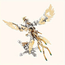 (Golden) Baden Vuur Phoenix, 3D Metaal Mechanisch Assemblagemodel Driedimensionale puzzel DIY Creatieve ornamenten