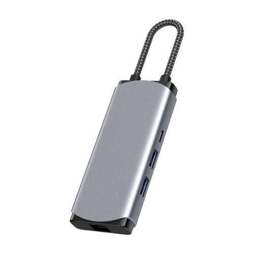 Dock de Expansión Tipo-C A 4K -Compatible Ethernet Gigabit 10Gbps Divisor USB PD100 Carga Rápida