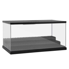 Minifigur-Display-Box mit LED-Lichtern, Klare Staubdichte Acryl-Aufbewahrungsbox Kompatibel mit Baustein-Sammlerstücken