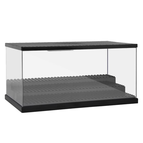 Minifigure Display Case with LED Lights,Clear Dustproof Acrylic Storage Box Compatible with Building Blocks Collectibles