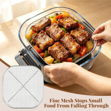 2PCS Stainless Steel Air Fryer Rack for Air Fryer FN101 Reusable Crisper Rack Even Heating for Crispy Food