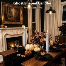 6 Stück Geister Ohne Flamme Kerzen mit Fernbedienung und Timer LED-Kerzenständer mit 3D Docht Halloween Fake Kerze