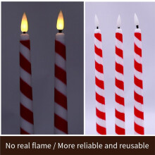 6 Bougies Taper Sans Flamme de Noël Clignotantes à Piles LED pour Centre de Table de Noël et Fête de Vacances