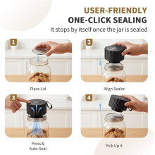 MasonJar Vacuum Sealer Kit, Electric Sealer for Wide & Regular MasonJars Vacuum Sealer for Jars, Birthday Gift