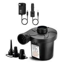 Elektrische Luftmatratzenpumpe mit 3 Düsen & Auto-Adapter, Ideal für Schlauchboote, Luftmatratzenbetten und Schwimmringe US