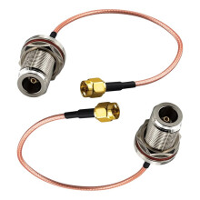 2 Pcs RG316 50Ohm RF Coaxial Cable 7.8in, SMA Male to N-Female Bulkhead Adapter Cable for Antenna Signal