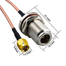 2 Pcs Cable Coaxial RF RG316 50Ohm 7.8in, Cable Adaptador de Conector SMA Macho A N-Hembra para Señal de Antena
